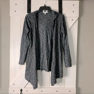 Women’s Just Be Gray Open Long Sleeve Cardigan with Hood Small
